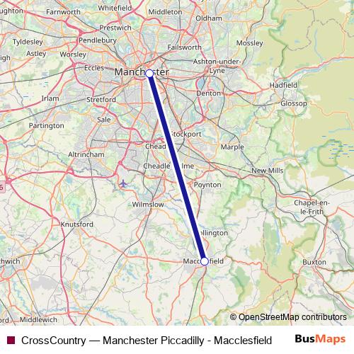 CrossCountry bus Line Map