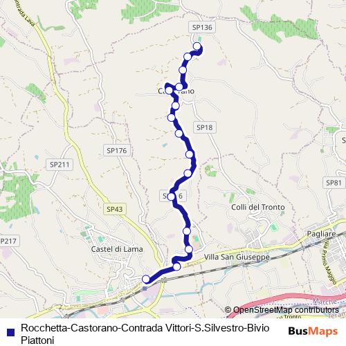Rocchetta-Castorano-Contrada Vittori-S.Silvestro-Bivio Piattoni bus Line Map