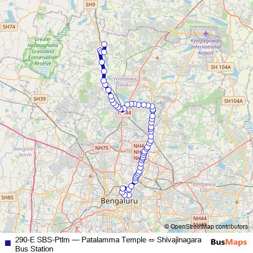 290-E SBS-Ptlm bus Line Map
