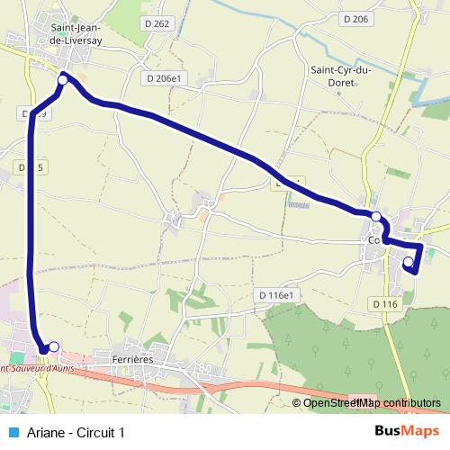 Ariane - Circuit 1 bus Line Map