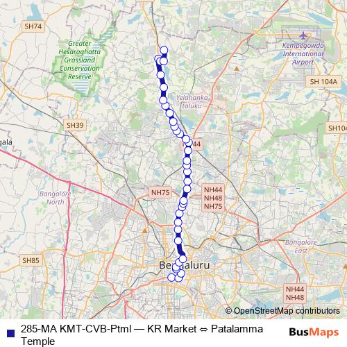 285-MA KMT-CVB-Ptml bus Line Map