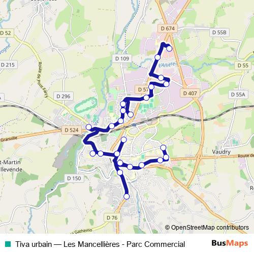 Tiva urbain bus Line Map