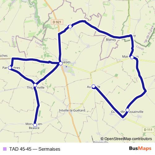TAD 45-45 bus Line Map