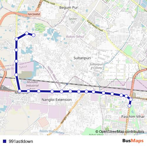 991astldown bus Line Map