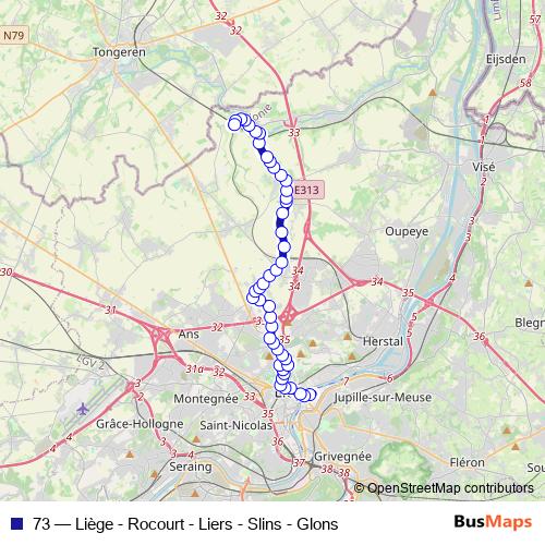 73 bus Line Map
