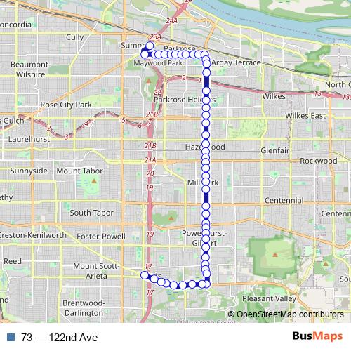 73 bus Line Map