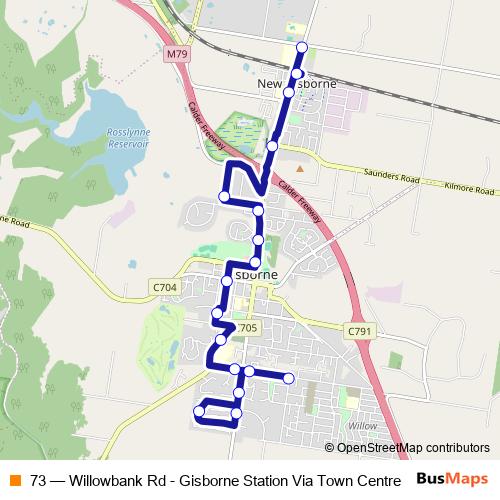 73 bus Line Map