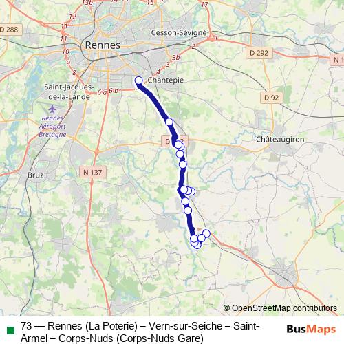 73 bus Line Map