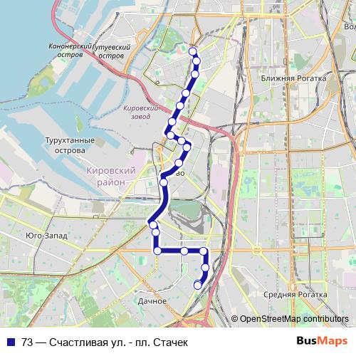 73 bus Line Map