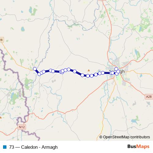 73 bus Line Map