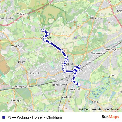73 bus Line Map