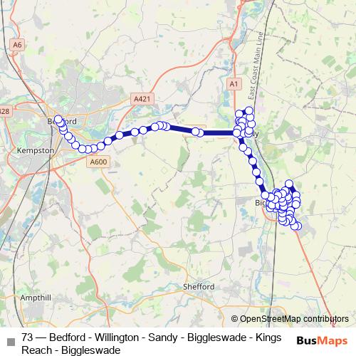 73 bus Line Map