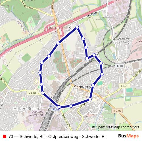 73 bus Line Map