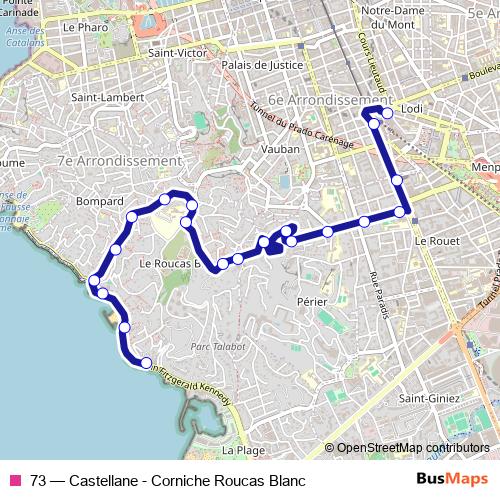 73 bus Line Map