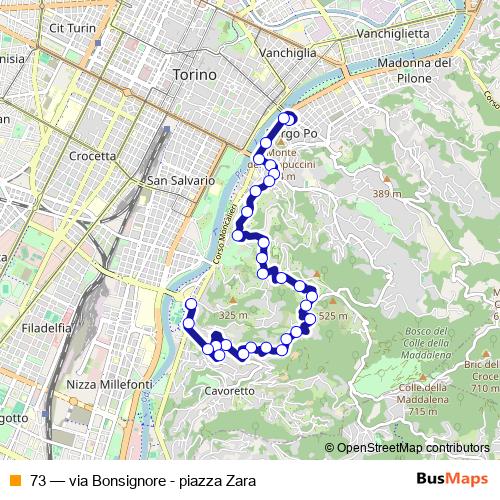 73 bus Line Map