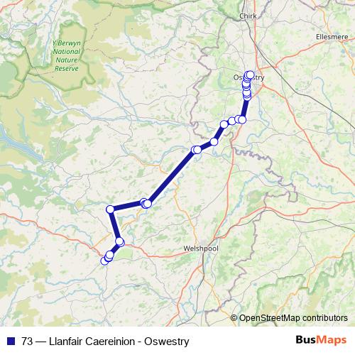73 bus Line Map