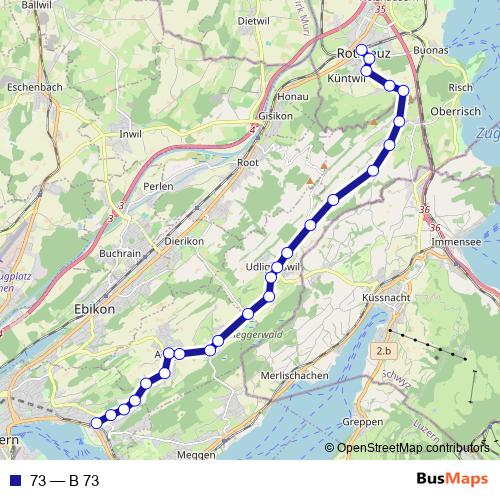 73 bus Line Map