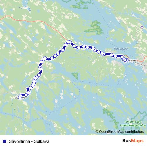 Savonlinna - Sulkava bus Line Map