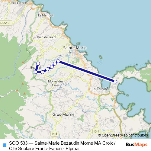 SCO 533 bus Line Map