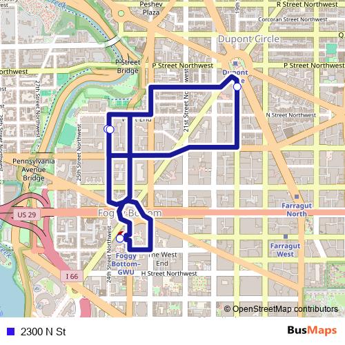 2300 N St bus Line Map