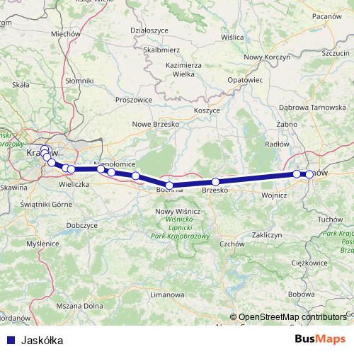 Jaskółka rail Line Map