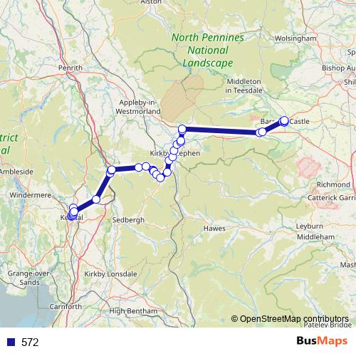 572 bus Line Map
