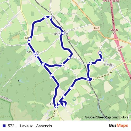 572 bus Line Map