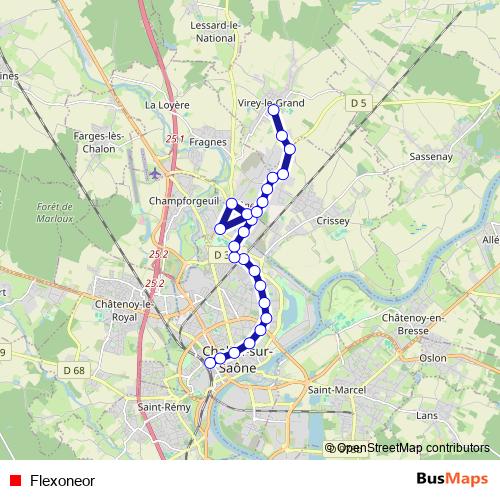 Flexoneor bus Line Map