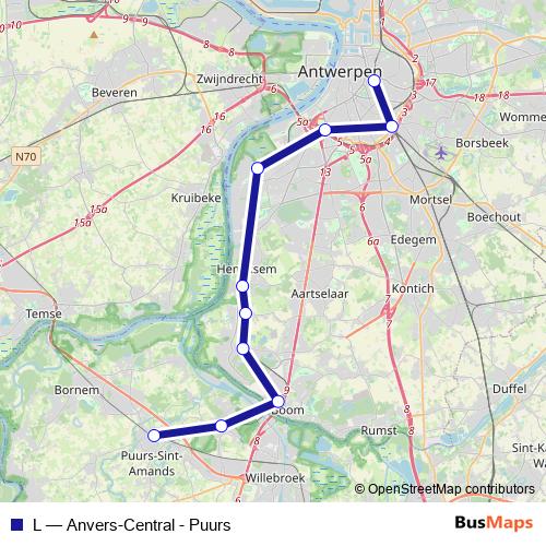 L rail Line Map