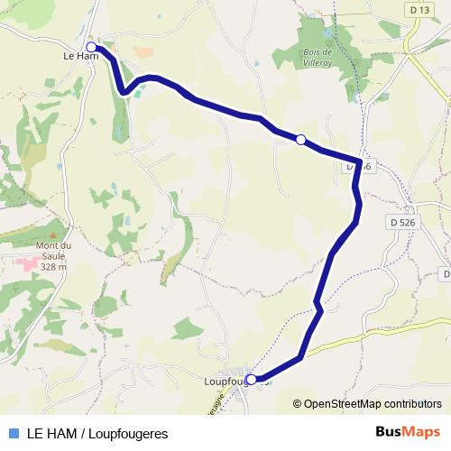 LE HAM / Loupfougeres bus Line Map