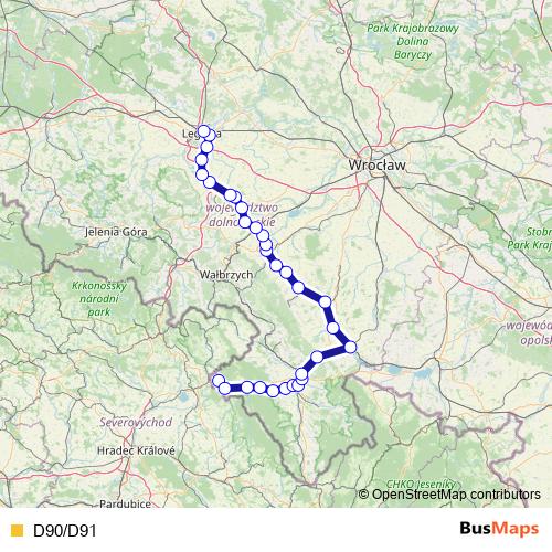 D90/D91 rail Line Map