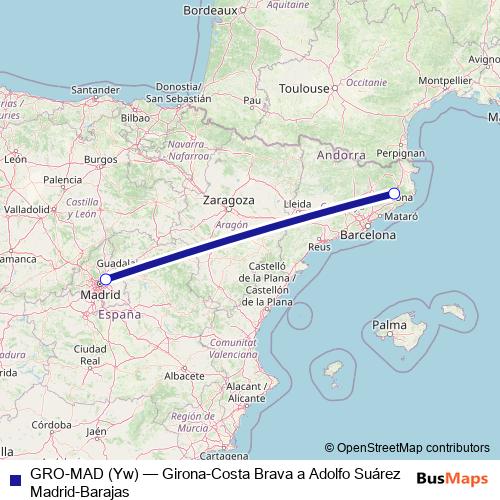 GRO-MAD (Yw) air Line Map