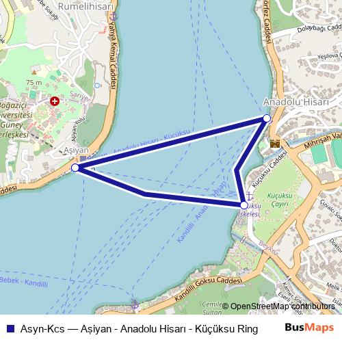 Asyn-Kcs ferry Line Map