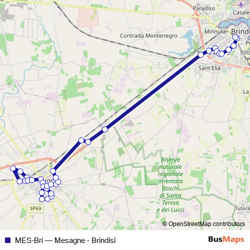 MES-Bri bus Line Map