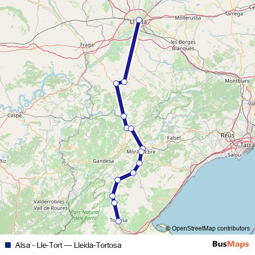 Alsa - Lle-Tort bus Line Map