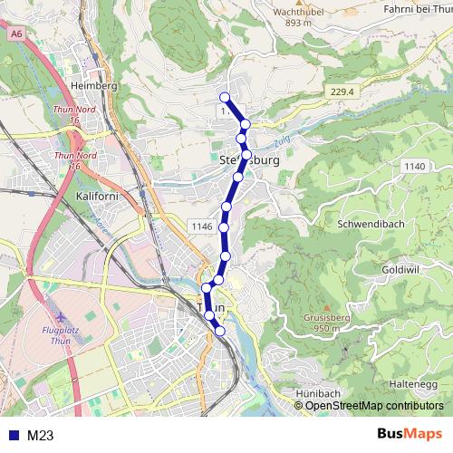 M23 bus Line Map