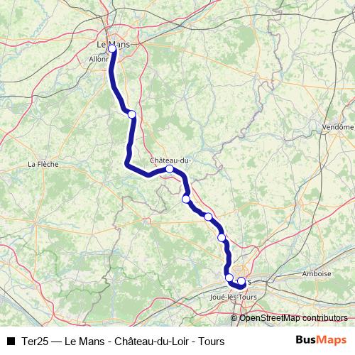 Ter25 rail Line Map