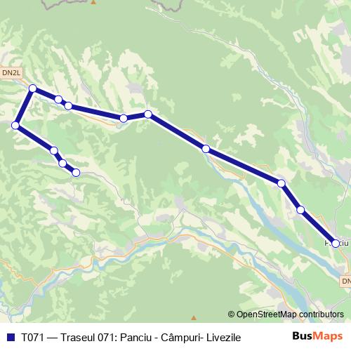 T071 bus Line Map