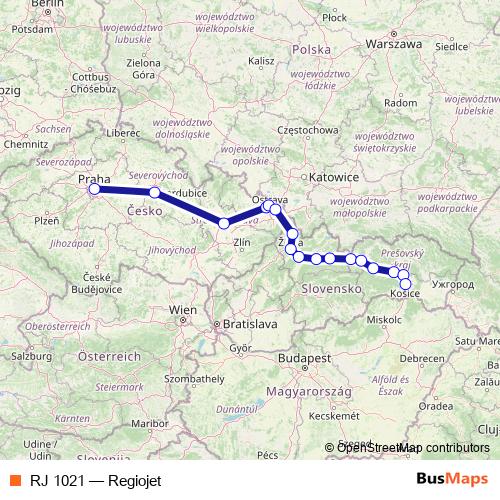 RJ 1021 rail Line Map