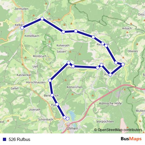 526 Rufbus bus Line Map