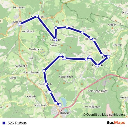 526 Rufbus bus Line Map