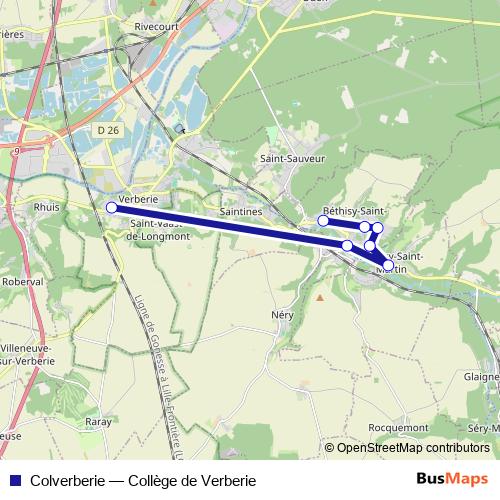 Colverberie bus Line Map