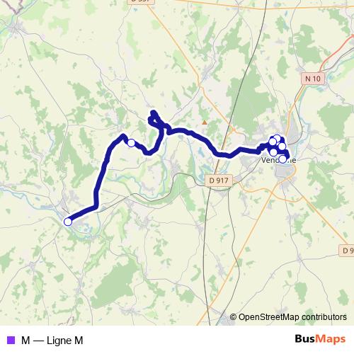 M bus Line Map