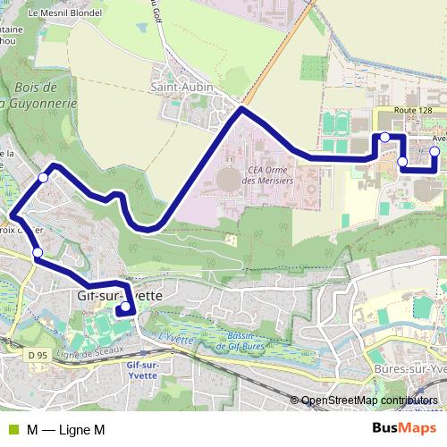 M bus Line Map