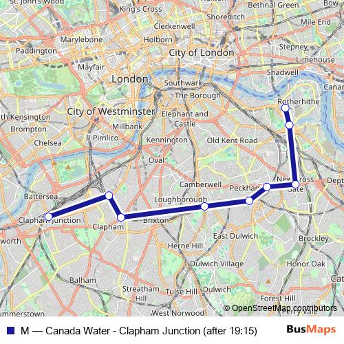 M bus Line Map