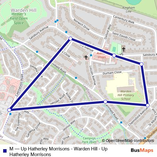 M bus Line Map