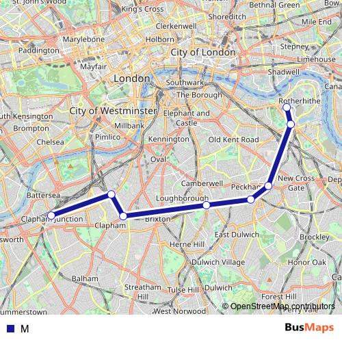 M bus Line Map