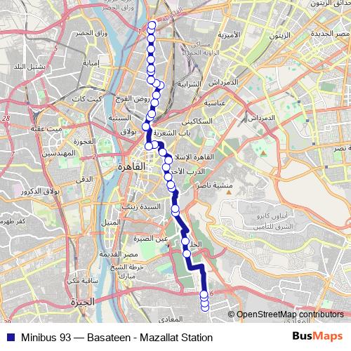 Minibus 93 bus Line Map