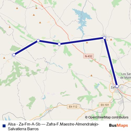 Alsa - Za-Fm-A-Sb bus Line Map