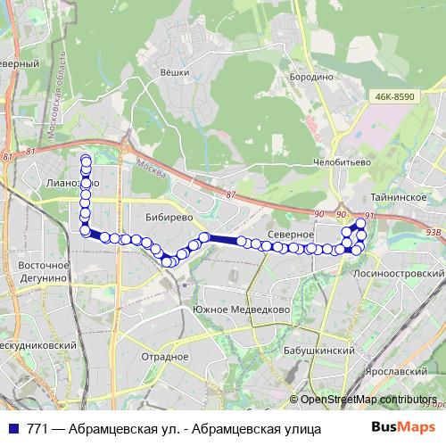 771 bus Line Map